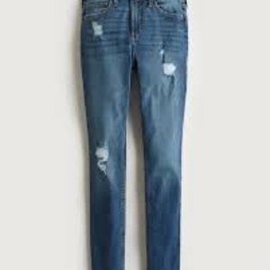 Hollister High Rise Ripped Medium Wash Super Skinny Jeans